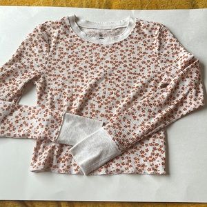 Cropped floral thermal top